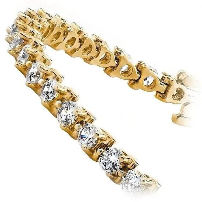 Diamond Tennis Bracelet 6.00 CT Round Cut 14k Yellow Gold 100% Natural H/SI by DailySale