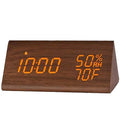 Digital Alarm Clock with Wooden Electronic LED Time Display by DailySale
