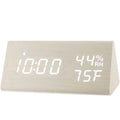 Digital Alarm Clock with Wooden Electronic LED Time Display by DailySale