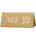 Digital Alarm Clock with Wooden Electronic LED Time Display by DailySale