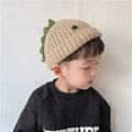 Dinosaur Spike Toddler Beanie | Hand-Knitted Cotton & Wool Winter Hat by ozznekshoes