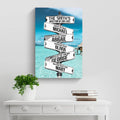Direction Of Our Lives Family Beach Names Sign by Tailored Canvases