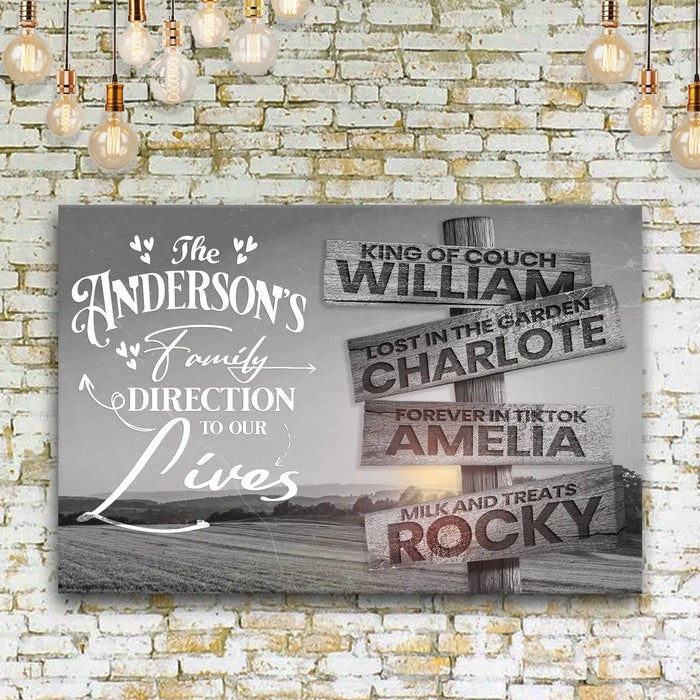 Direction Of Our Lives Family Farm Names Sign III by Tailored Canvases