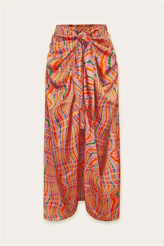 Disco Animal Vacay Skirt - Orange Mirage by Boutique 23