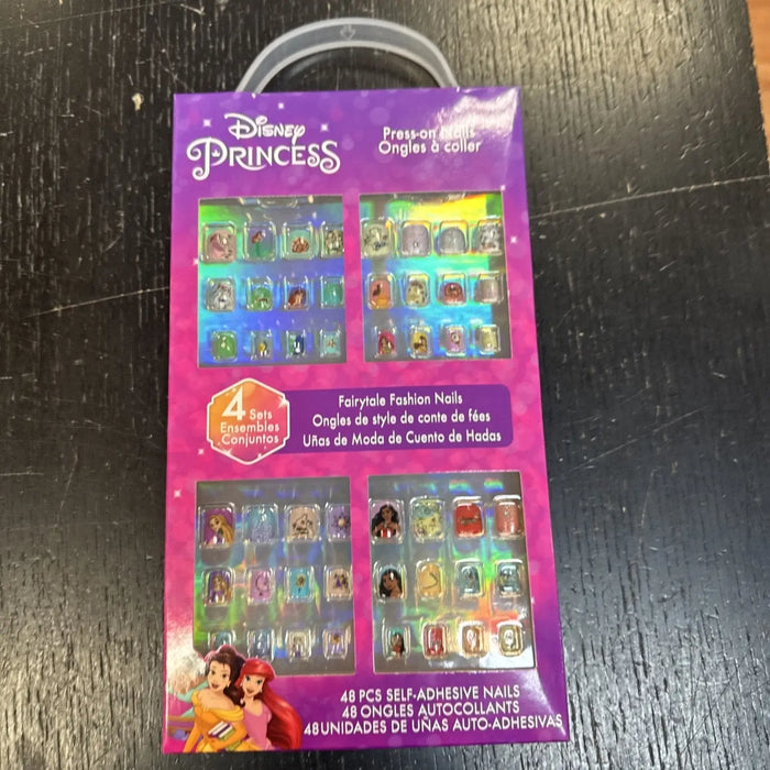 Disney Princess Press-On Nails for Girls, 48-Piece Pre-Glued Full Cover Set by Price Is Right Miami