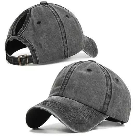 Distressed Wash Ponytail Baseball Cap by DailySale