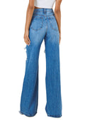 Distressed Wide Denim Jeans {33.5" inseam} by The House of Stylez