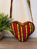 Diva Kente Heart Shaped Crossbody Bag by Duma Mbili LLC