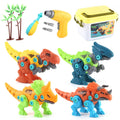 DIY Dinosaur Construction Building Block Assembly Toys with Electric by DailySale