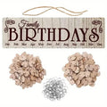 DIY Wooden Family Birthday Board Hanging Sign Pendant by DailySale