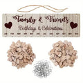 DIY Wooden Family Birthday Board Hanging Sign Pendant by DailySale
