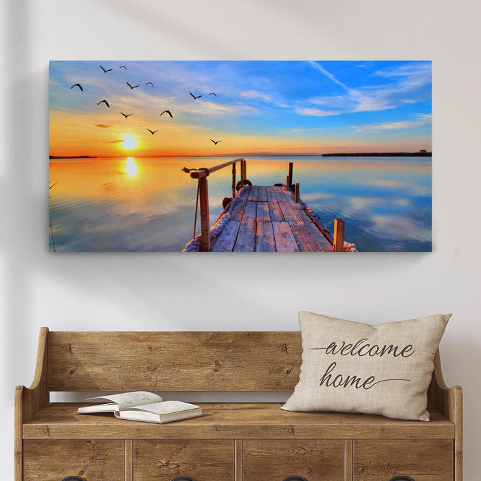 Dock Sunset View Canvas Wall Art by Tailored Canvases