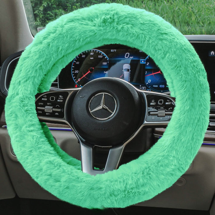 Doe16 Faux Rabbit Fur Steering Wheel Cover by DailySale