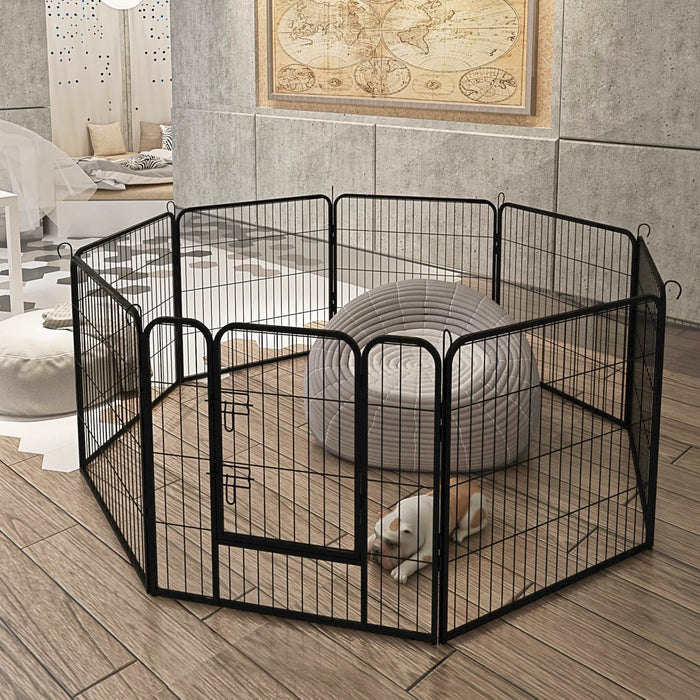 Dog Fence and Pet Playpen, Heavy Duty Foldable Metal 8 Panels Dog Pen 31.5" Height by DailySale