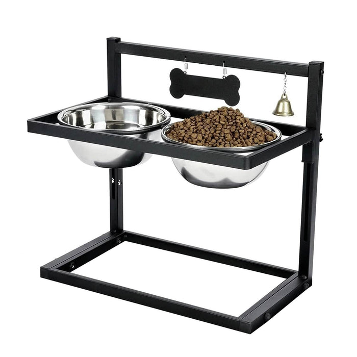 Dog Raised Bowls with Adjustable Height Stainless Steel by DailySale