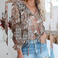 Dokotoo Women's Casual Boho Floral Printed V-Neck Top by DailySale