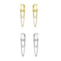 Double Chain Huggies Hoops: Gold by Boutique 23