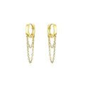 Double Chain Huggies Hoops: Gold by Boutique 23