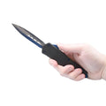 Double Edge Damascus Automatic OTF Knife with Belt Clip by DailySale