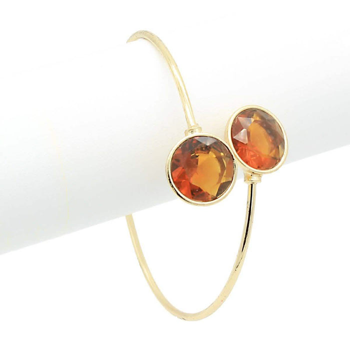 Double Gemstone Open Bangle by DailySale