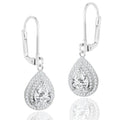 Double Halo Pear Drop Earrings by DailySale