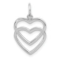 Double Heart Gold Pendant by Fine Color Jewels