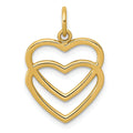 Double Heart Gold Pendant by Fine Color Jewels