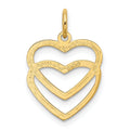 Double Heart Gold Pendant by Fine Color Jewels