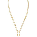 Double Layer Circle 14K Yellow Gold Cable Chain Necklace by Fine Color Jewels