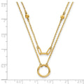 Double Layer Circle 14K Yellow Gold Cable Chain Necklace by Fine Color Jewels