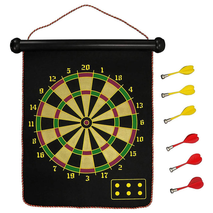 Double Sided Magnetic Roll-Up Dart Board and Bullseye Game by DailySale