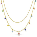 Double Strand Figaro Evil Eye Drop Necklace by DailySale