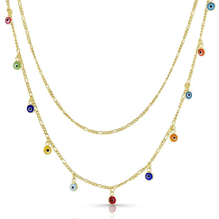 Double Strand Figaro Evil Eye Drop Necklace by DailySale
