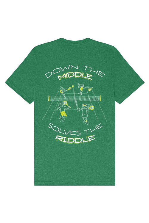 Down the Middle Solves the Riddle Tee by Ace The Moon