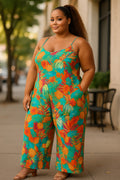 The Jenna Multi Print Jumpsuit - Plus Size by Fasheabe