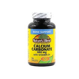 Nature's Blend Calcium Carbonate 600 mg with D3 400 IU 100 Tablets by Pasteur Pharmacy