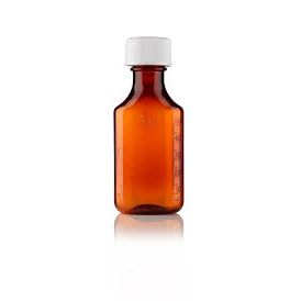 Centor 4 oz. Amber Glass Oval Bottles with Child-Resistant Caps (Case of 72) by Pasteur Pharmacy