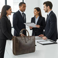 16" Crazy Horse Full-Grain Leather Briefcase by MiamiLeathers.com