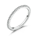 925 Sterling Silver Platinum Plated CZ Pavé Setting Ring Size 5.0 for Women by Bids.com