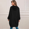 Drop Shoulder Dip Hem Thermal Longline Hoodie by DailySale