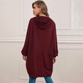 Drop Shoulder Dip Hem Thermal Longline Hoodie by DailySale
