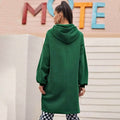 Drop Shoulder Dip Hem Thermal Longline Hoodie by DailySale