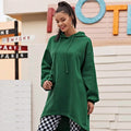 Drop Shoulder Dip Hem Thermal Longline Hoodie by DailySale