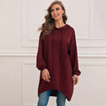 Drop Shoulder Dip Hem Thermal Longline Hoodie by DailySale