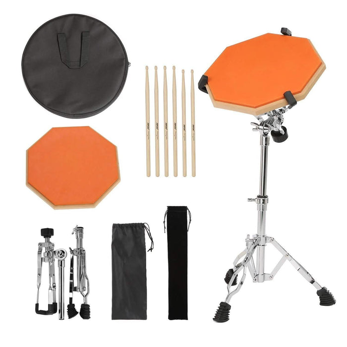 Drum Practice Pads with 3 Pairs of Drum Sticks and Adjustable Snare Drum Stand by DailySale