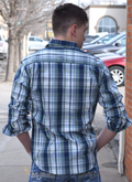 Green Plaid Button Up Dress Shirt by Boutique 23