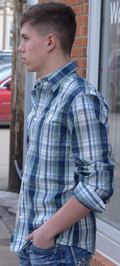 Green Plaid Button Up Dress Shirt by Boutique 23