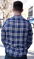 Indigo Plaid L/S Button Up by Boutique 23