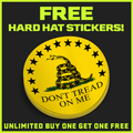 Don't tread On Me Hard Hat Decal by Armed American Supply