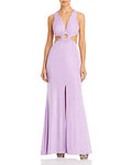 Aqua Womens Ruched Cut-Out Formal Evening Dress Gown by Vanessa Jane
